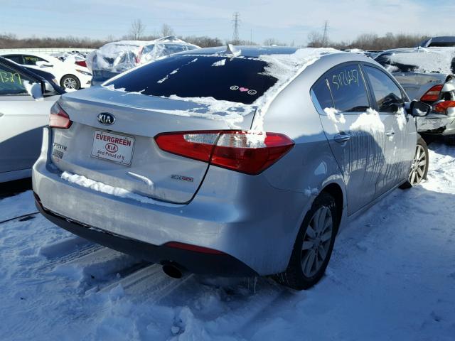 KNAFX4A84E5206382 - 2014 KIA FORTE EX SILVER photo 4