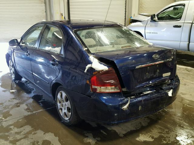 KNAFE121875481634 - 2007 KIA SPECTRA EX BLUE photo 3