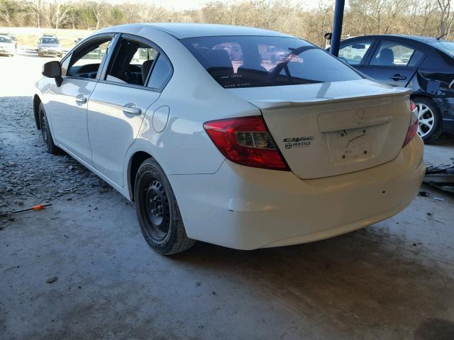 19XFB2F50CE030680 - 2012 HONDA CIVIC LX WHITE photo 3