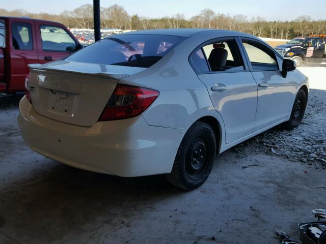 19XFB2F50CE030680 - 2012 HONDA CIVIC LX WHITE photo 4