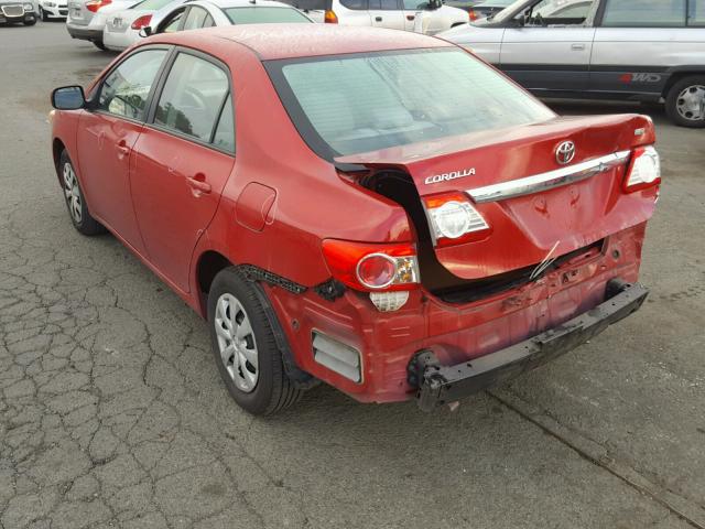 2T1BU4EE1BC632779 - 2011 TOYOTA COROLLA BA RED photo 3