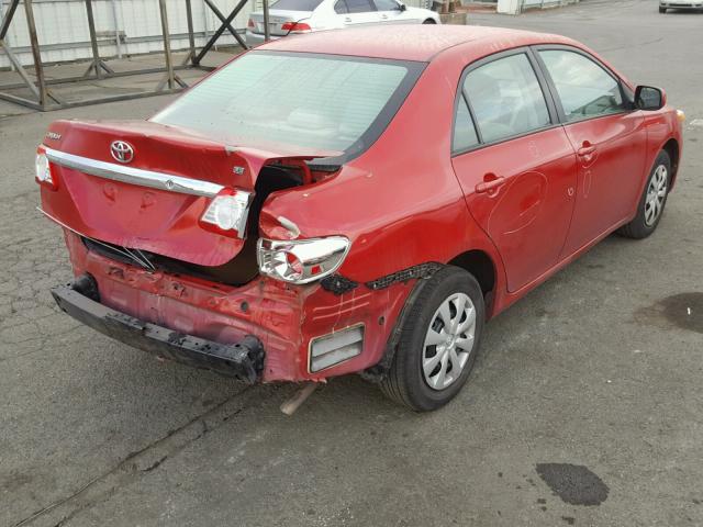 2T1BU4EE1BC632779 - 2011 TOYOTA COROLLA BA RED photo 4