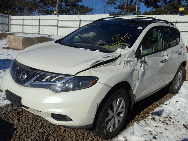 JN8AZ1MW6BW185478 - 2011 NISSAN MURANO S WHITE photo 2