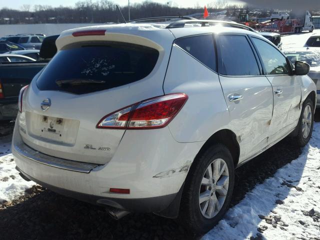 JN8AZ1MW6BW185478 - 2011 NISSAN MURANO S WHITE photo 4