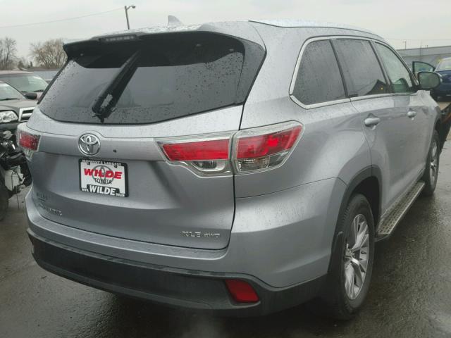 5TDJKRFH3FS111793 - 2015 TOYOTA HIGHLANDER GRAY photo 4