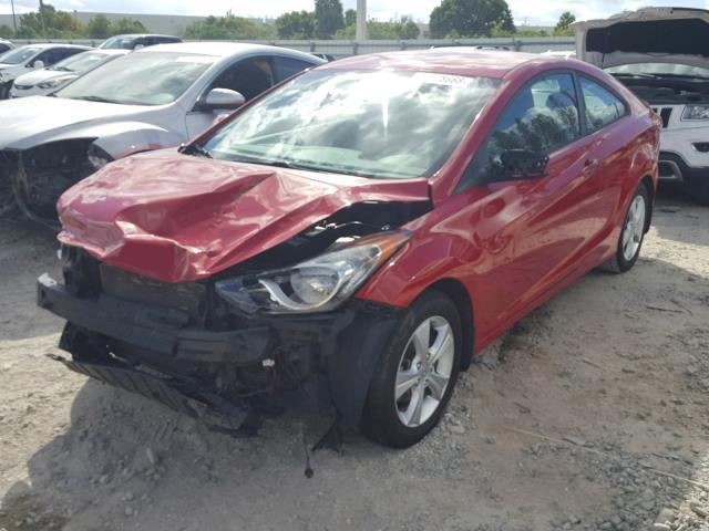 KMHDH6AE4DU000715 - 2013 HYUNDAI ELANTRA CO RED photo 2