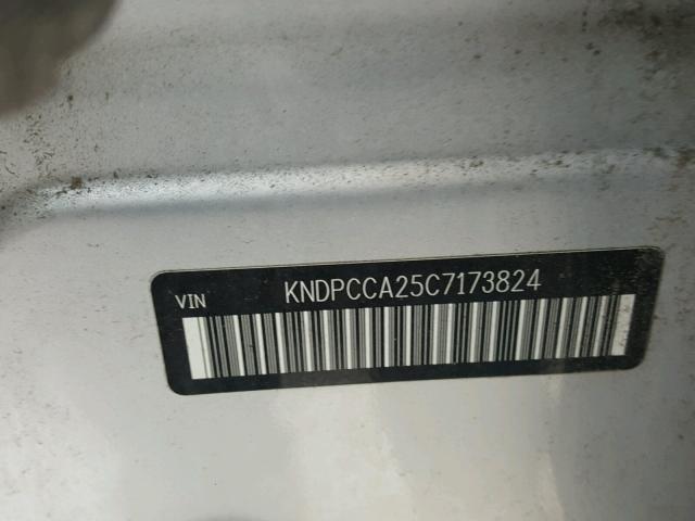 KNDPCCA25C7173824 - 2012 KIA SPORTAGE E SILVER photo 10