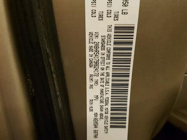 2A8HR54179R624172 - 2009 CHRYSLER TOWN & COU TAN photo 10