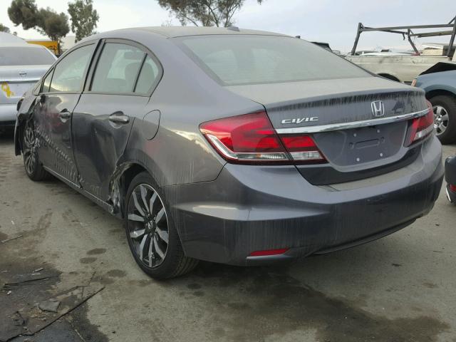 19XFB2F95FE205755 - 2015 HONDA CIVIC EXL GRAY photo 3