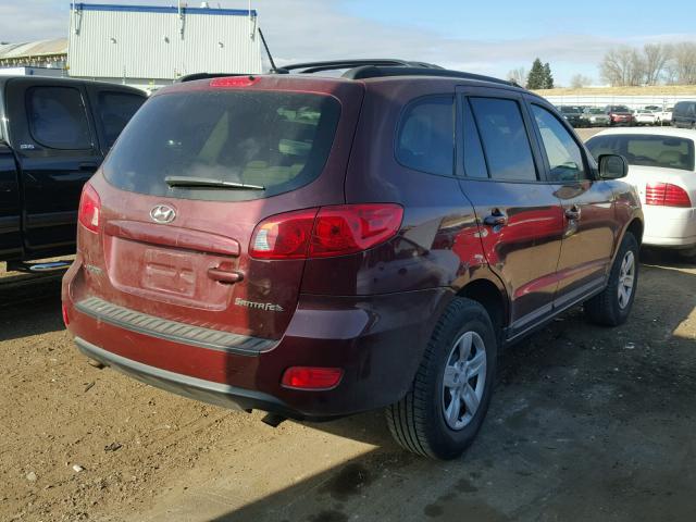 5NMSG73D19H282612 - 2009 HYUNDAI SANTA FE G RED photo 4