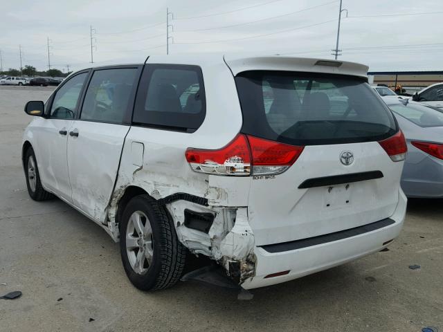 5TDZK3DC9ES453481 - 2014 TOYOTA SIENNA BAS WHITE photo 3