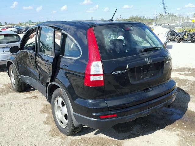 5J6RE4H33AL055258 - 2010 HONDA CR-V LX BLACK photo 3