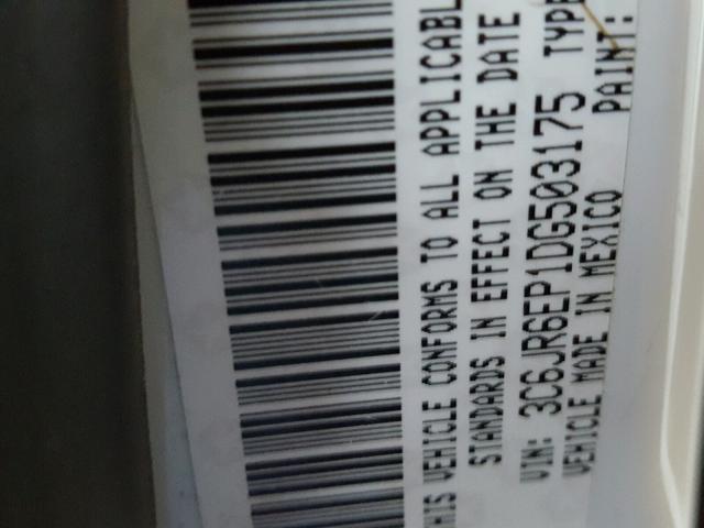 3C6JR6EP1DG503175 - 2013 RAM 1500 SLT WHITE photo 10