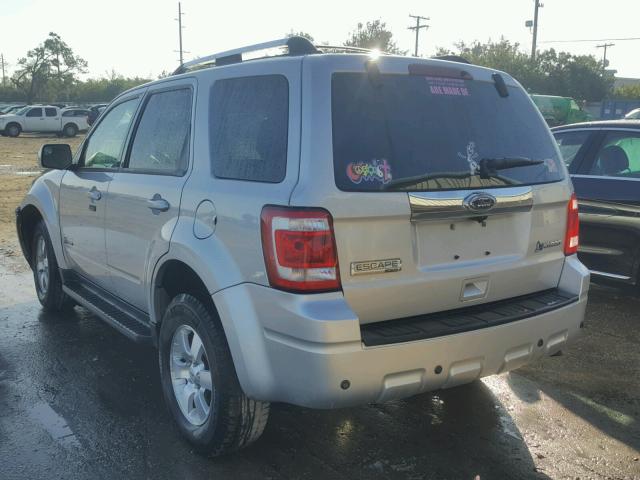 1FMCU4K37AKB92888 - 2010 FORD ESCAPE HYB SILVER photo 3