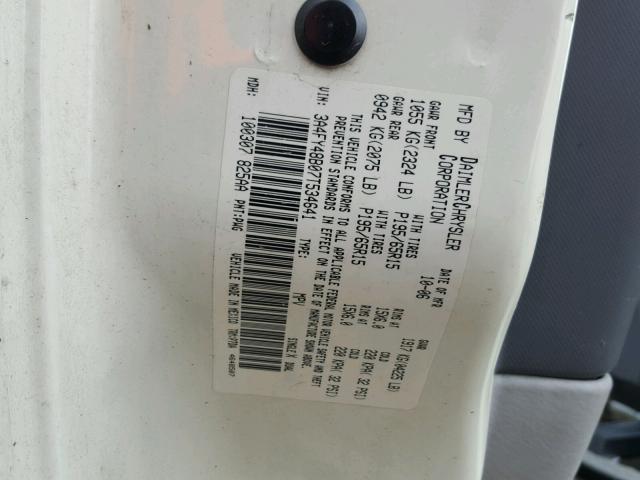 3A4FY48B07T534641 - 2007 CHRYSLER PT CRUISER CREAM photo 10