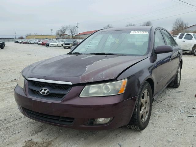 5NPEU46F76H077506 - 2006 HYUNDAI SONATA GLS BURGUNDY photo 2