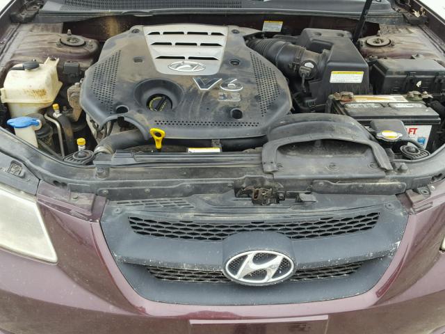 5NPEU46F76H077506 - 2006 HYUNDAI SONATA GLS BURGUNDY photo 7