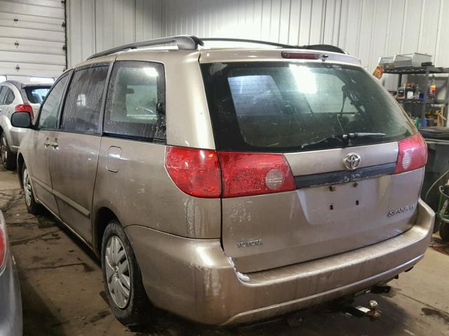 5TDZK23C07S028374 - 2007 TOYOTA SIENNA CE TAN photo 3