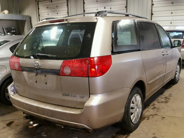 5TDZK23C07S028374 - 2007 TOYOTA SIENNA CE TAN photo 4