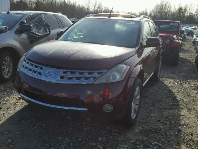 JN8AZ08W16W515358 - 2006 NISSAN MURANO SL RED photo 2