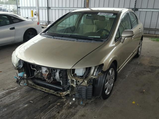 1HGFA16537L123883 - 2007 HONDA CIVIC LX GOLD photo 2