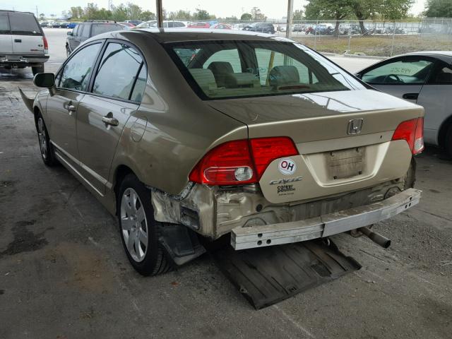 1HGFA16537L123883 - 2007 HONDA CIVIC LX GOLD photo 3