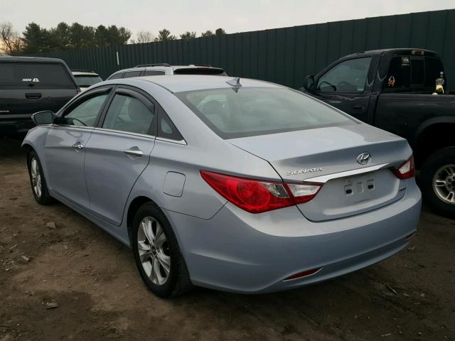 5NPEC4AC1DH792892 - 2013 HYUNDAI SONATA SE BLUE photo 3