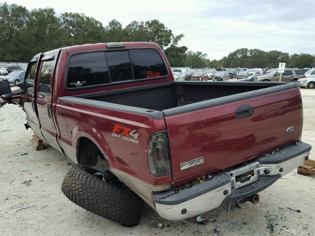 1FTNW21P24EB63219 - 2004 FORD F250 SUPER BURGUNDY photo 3