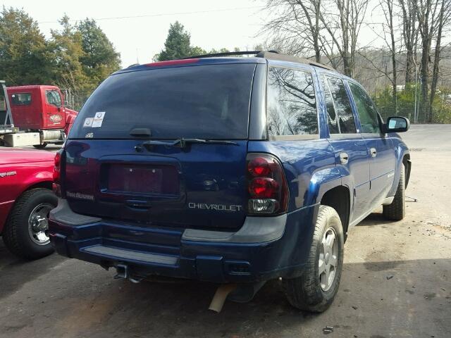 1GNDS13S322404763 - 2002 CHEVROLET TRAILBLAZE BLUE photo 4