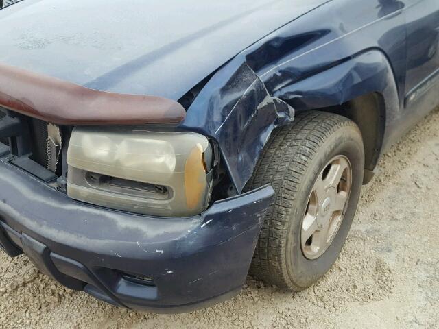 1GNDS13S322404763 - 2002 CHEVROLET TRAILBLAZE BLUE photo 9