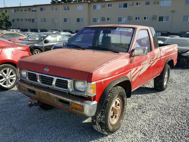 1N6SD11S9SC407056 - 1995 NISSAN TRUCK E/XE RED photo 2