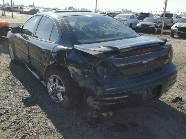 1G2NF52E22M639314 - 2002 PONTIAC GRAND AM S BLACK photo 3