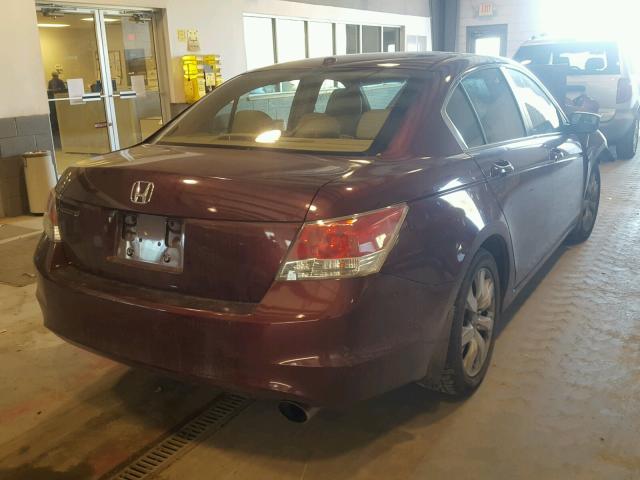 1HGCP26848A100742 - 2008 HONDA ACCORD EXL RED photo 4