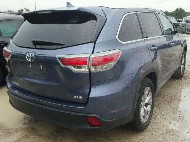 5TDKKRFH5FS094953 - 2015 TOYOTA HIGHLANDER BLUE photo 4