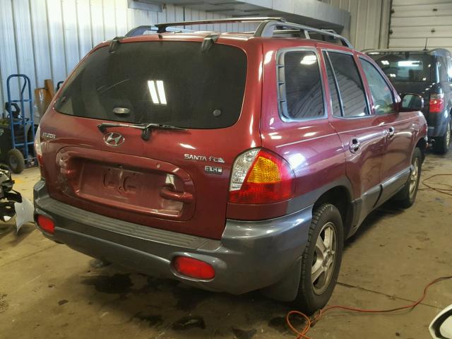 KM8SC13E53U538361 - 2003 HYUNDAI SANTA FE G RED photo 4