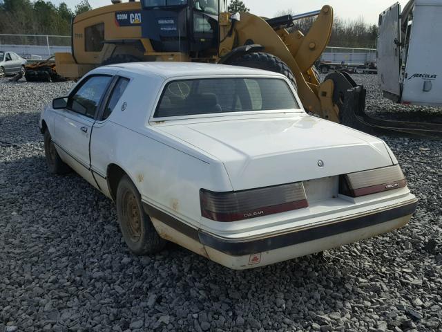 1MEBP9237FH661372 - 1985 MERCURY COUGAR WHITE photo 3