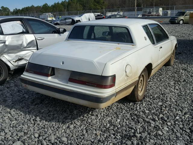 1MEBP9237FH661372 - 1985 MERCURY COUGAR WHITE photo 4