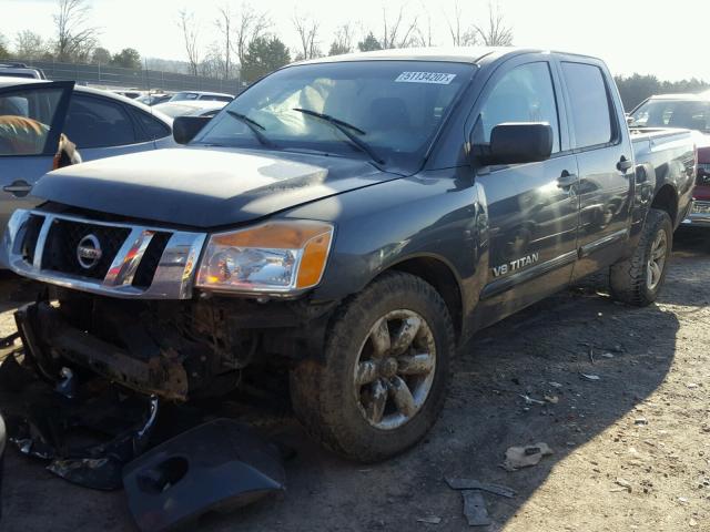 1N6BA0EK1AN307937 - 2010 NISSAN TITAN XE GRAY photo 2