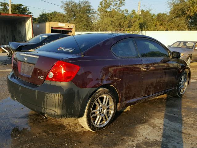 JTKDE167750051914 - 2005 TOYOTA SCION TC MAROON photo 4