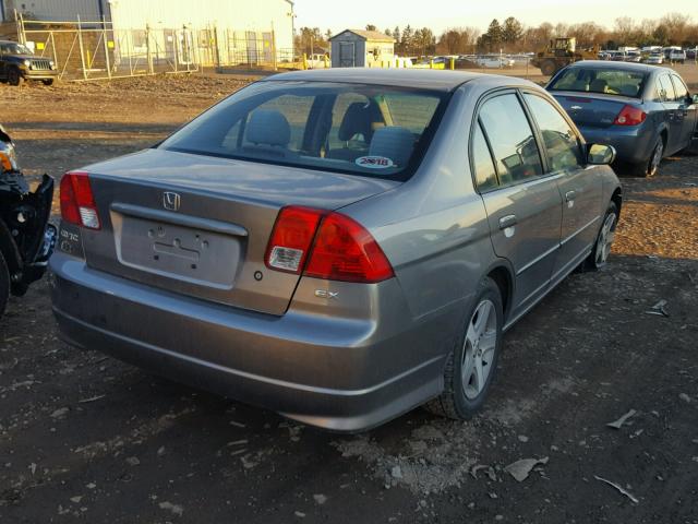 2HGES26815H526747 - 2005 HONDA CIVIC EX GRAY photo 4