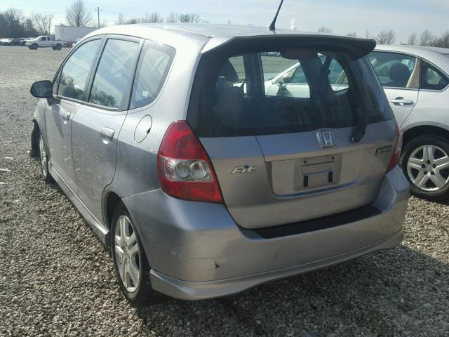 JHMGD38657S050385 - 2007 HONDA FIT S GRAY photo 3