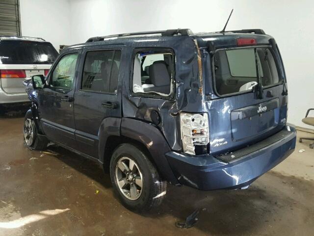 1J8GN28K68W105449 - 2008 JEEP LIBERTY SP BLUE photo 3