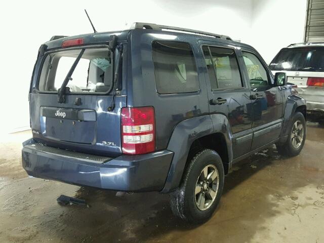 1J8GN28K68W105449 - 2008 JEEP LIBERTY SP BLUE photo 4