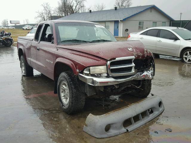 1B7GG22X2YS593506 - 2000 DODGE DAKOTA MAROON photo 1