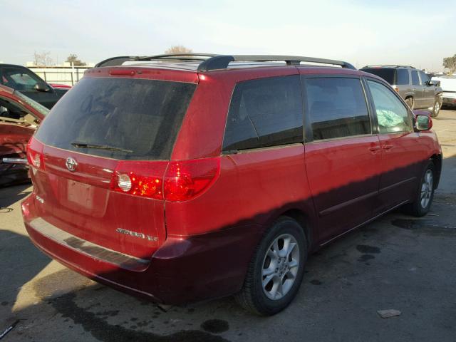 5TDZA22C76S430153 - 2006 TOYOTA SIENNA XLE RED photo 4