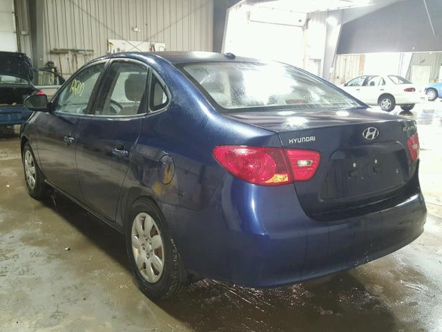 KMHDU46D78U582833 - 2008 HYUNDAI ELANTRA GL BLUE photo 3