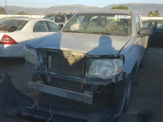 5TENX4CN4AZ677523 - 2010 TOYOTA TACOMA SILVER photo 2