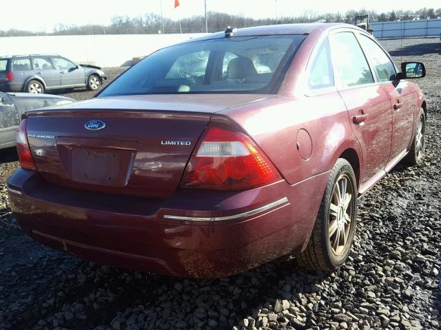 1FAHP25137G162076 - 2007 FORD FIVE HUNDR BURGUNDY photo 4