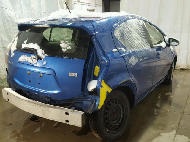 JTDKDTB38C1505644 - 2012 TOYOTA PRIUS C BLUE photo 4