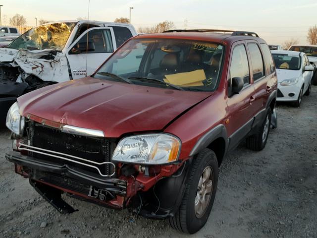 4F2CZ961X4KM00343 - 2004 MAZDA TRIBUTE ES RED photo 2